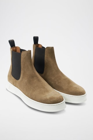 Botins Chelsea em nobuck Regular - Castanho