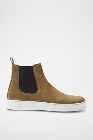 Botins Chelsea em nobuck Regular - Castanho