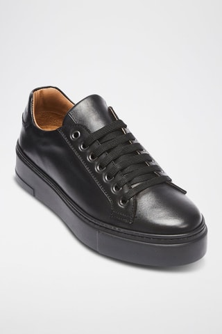 Leren Sneakers Regular - Zwart