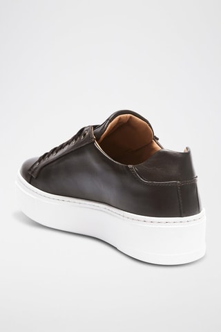 Leren Sneakers Regular - Donkerbruin