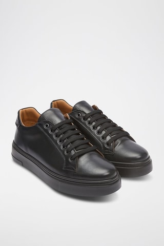 Leren Sneakers Regular - Zwart
