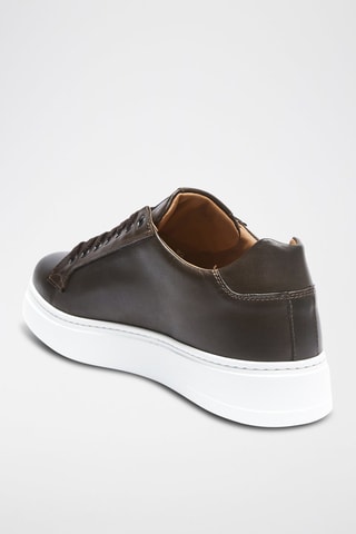 Leren Sneakers Regular - Donkerbruin