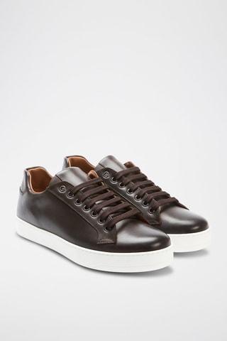 Leren Sneakers 
Donkerbruin