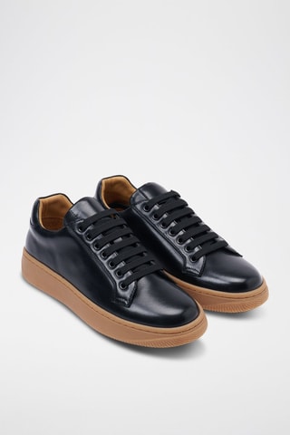 Leren Sneakers Regular - Zwart