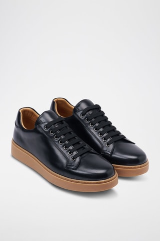 Leren Sneakers Regular - Zwart