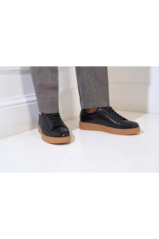 Leren Sneakers Regular - Zwart