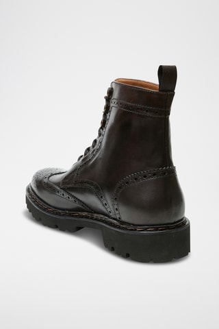 Boots regular em couro - Castanho