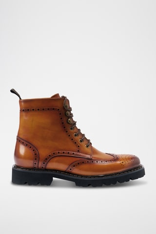 Boots regular em couro - Camel