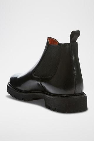 Boots regular em couro - Preto
