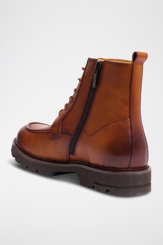 Boots regular em couro - Castanho