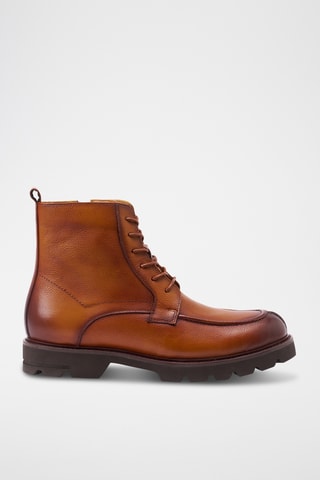 Boots regular em couro - Castanho