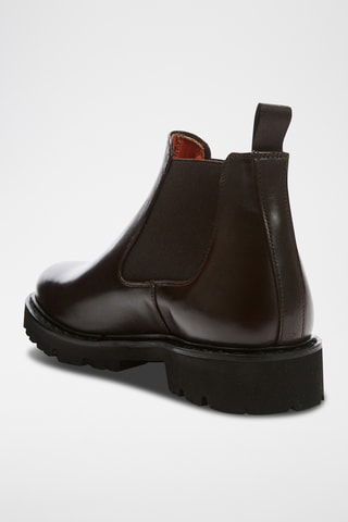 Boots regular em couro - Castanho-escuro
