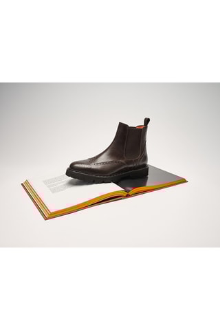 Boots regular em couro - Castanho-escuro