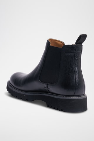 Boots Chelsea regular em couro - Preto