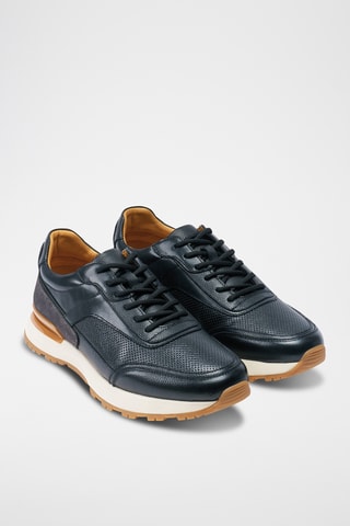 Leren Regular Sneakers - Zwart
