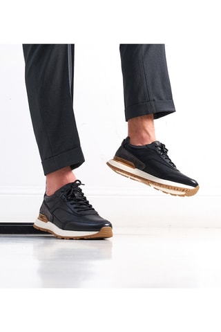 Leren Regular Sneakers - Zwart