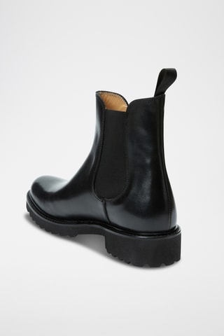 Botins regular em couro - Preto