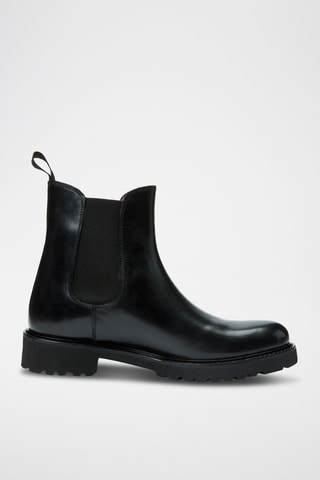 Botins regular em couro - Preto