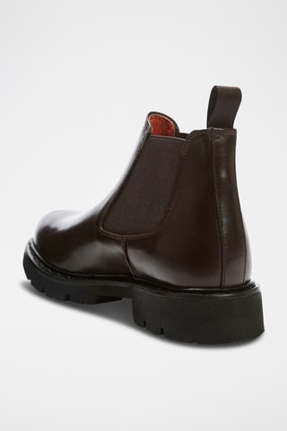 Botins Chelsea regular em couro - Castanho