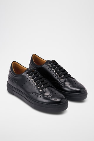 Leren Regular Sneakers - Zwart