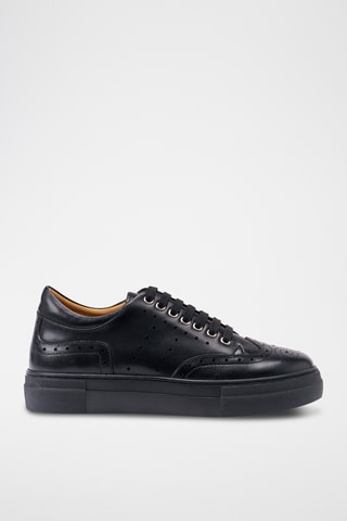 Leren Regular Sneakers - Zwart
