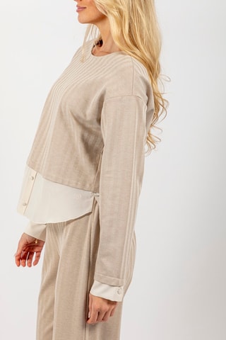 Pull trompe-l'œil - Beige