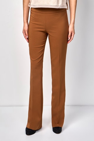 Pantalon taille haute - Marron
