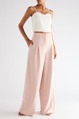 Pantalon taille haute - Rose poudré