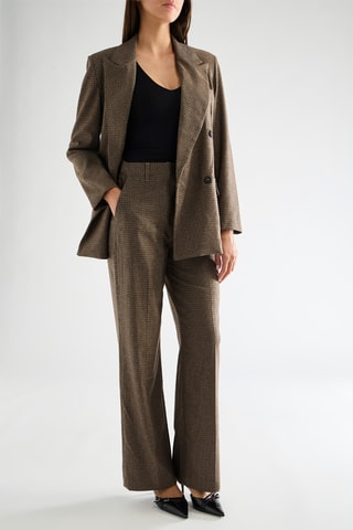 Pantalon taille haute - Marron
