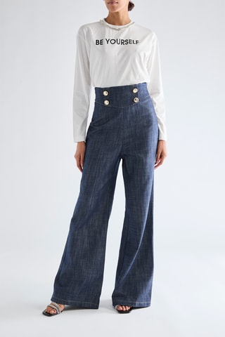 Jean taille haute - Bleu