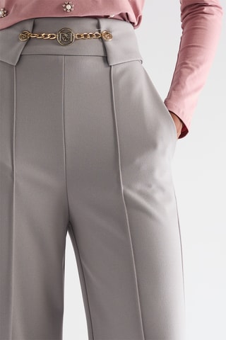 Pantalon taille haute - Gris clair
