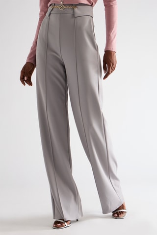 Pantalon taille haute - Gris clair