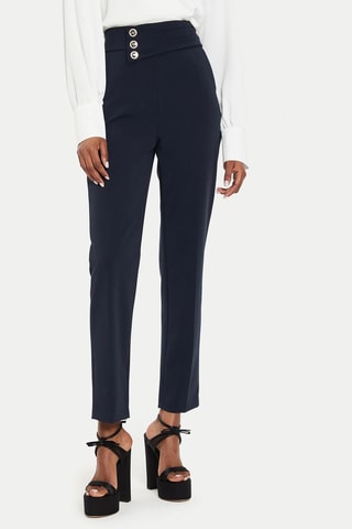 Pantalon taille haute - Bleu marine