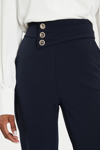 Pantalon taille haute - Bleu marine