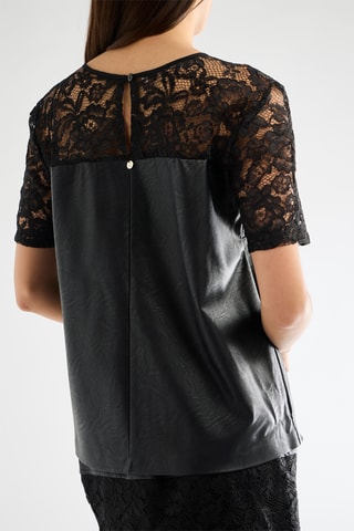 Top bi-matière - Noir