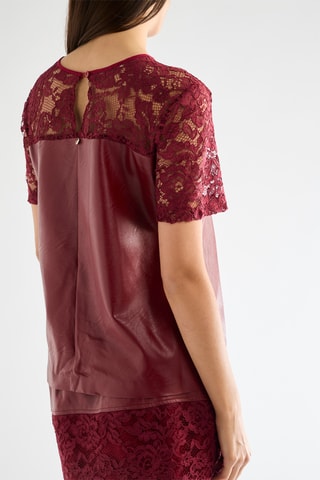 Top bi-matière - Bordeaux