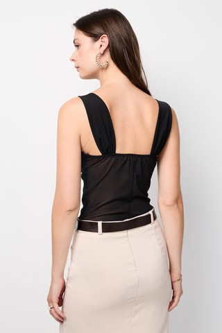 Top bi-matière - Noir