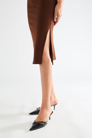 Robe midi - Marron