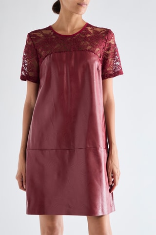 Robe bi-matière - Bordeaux