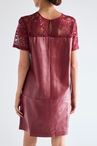 Robe bi-matière - Bordeaux