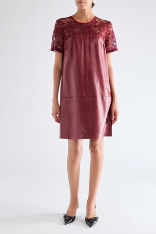 Robe bi-matière - Bordeaux