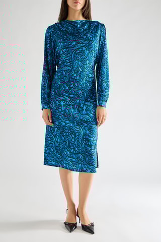 Robe midi - Bleu