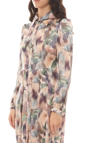 Robe chemise - Rose et vert