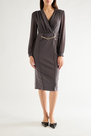 Robe fourreau - Gris