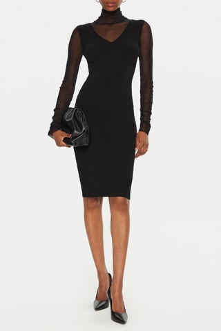 Robe bi-matière- Noir