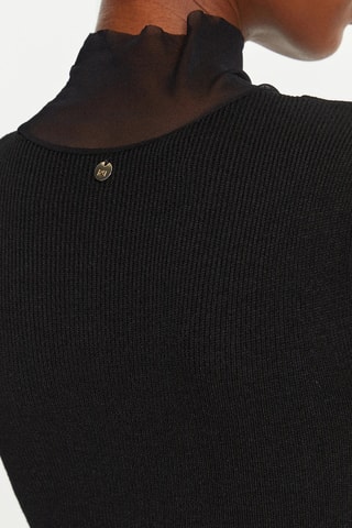 Robe bi-matière- Noir