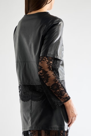 Blouse bi-matière - Noir