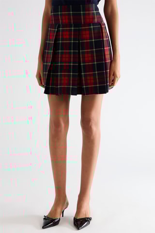 Jupe patineuse taille haute - Rouge