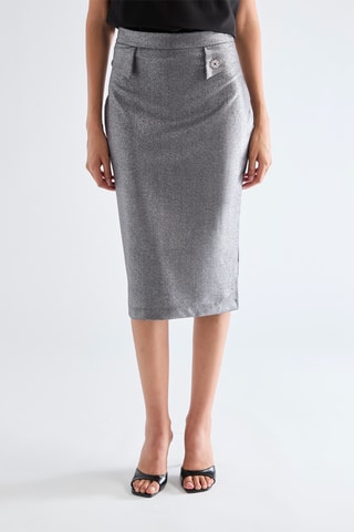 Jupe droite taille haute - Gris