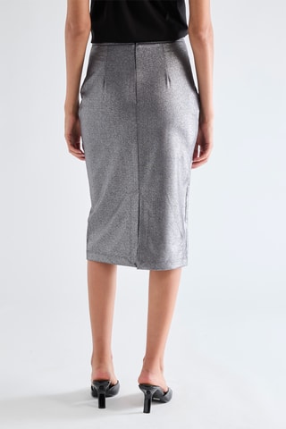 Jupe droite taille haute - Gris